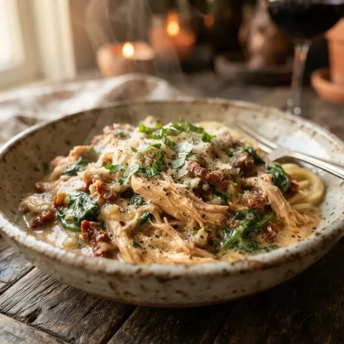 Slow Cooker Tuscan Chicken with Spinach