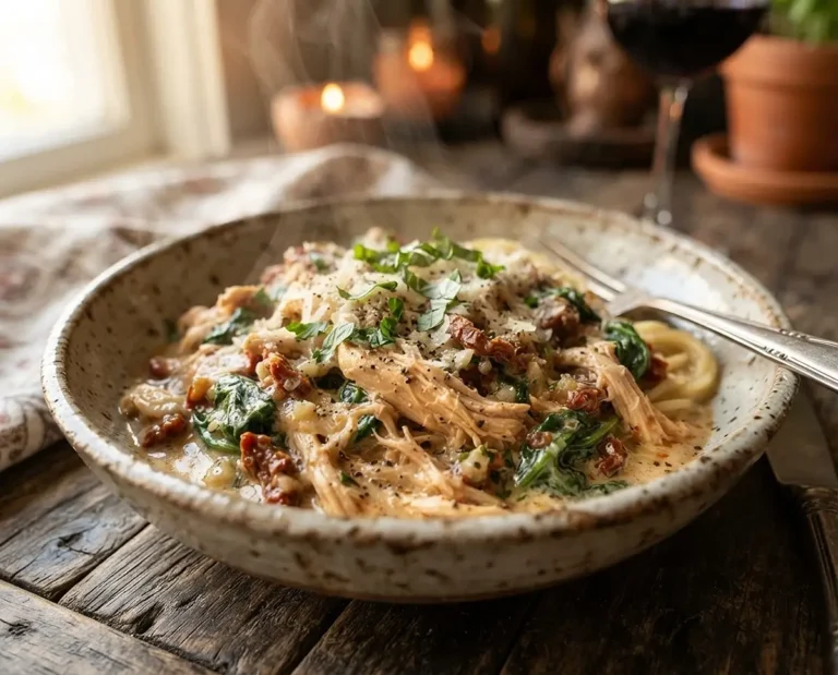 Slow Cooker Tuscan Chicken with Spinach