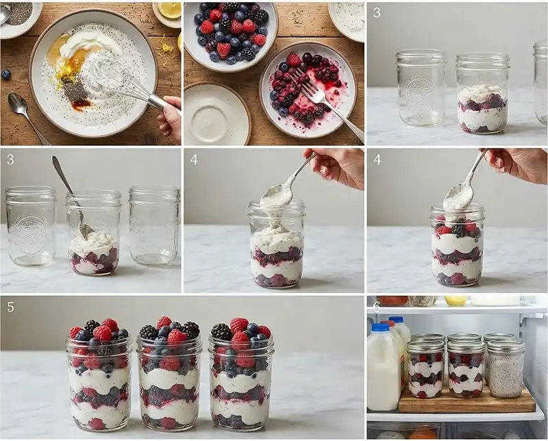 Berry Chia Yogurt Breakfast Jars 4 how to make Berry Chia Yogurt Breakfast Jars
