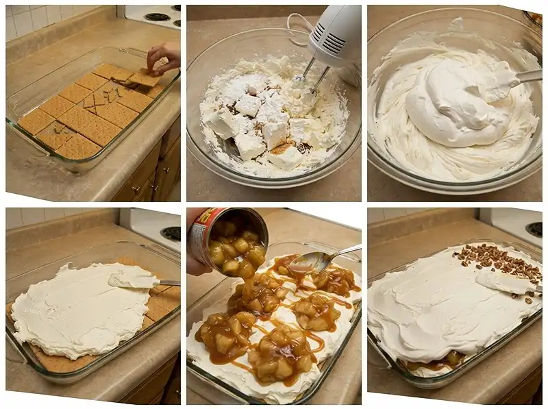 how to make Caramel Apple Lasagna Dessert