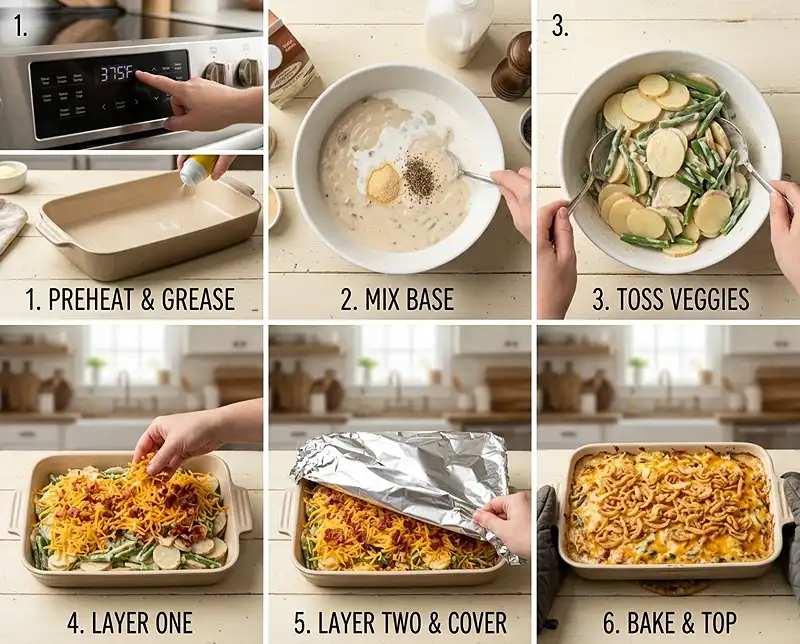 Loaded Green Bean Potato Casserole 4 how to make Loaded Green Bean Potato Casserole