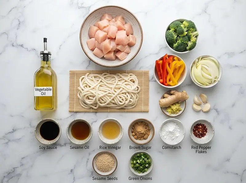 Sesame Ginger Chicken Udon Stir Fry Recipe 2 ing Sesame Ginger Chicken Udon Stir Fry