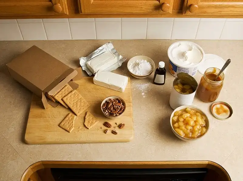 main ingredients for Caramel Apple Lasagna Dessert
