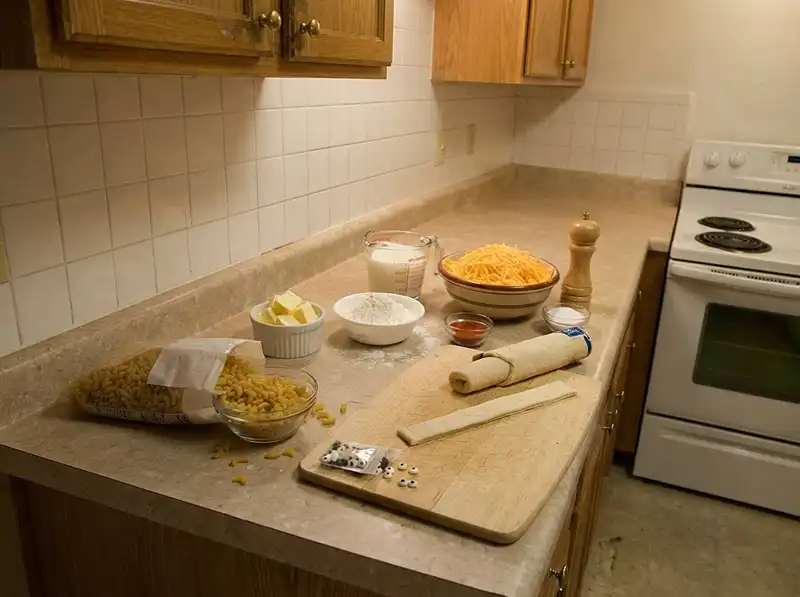 main ingredients for Mummy Mac and Cheese Cups