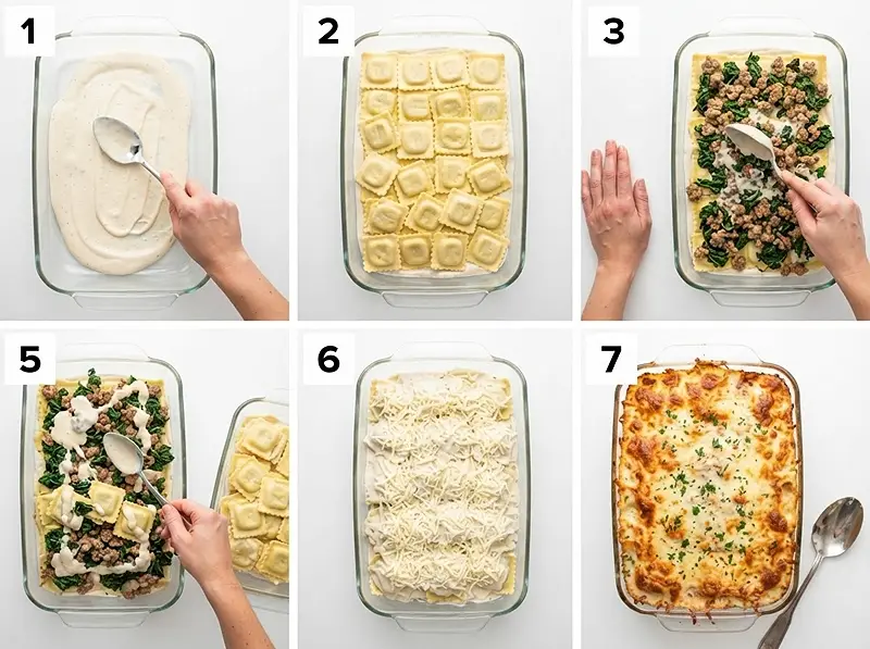Baked Ravioli Alfredo Casserole 3 pre Baked Ravioli Alfredo Casserole
