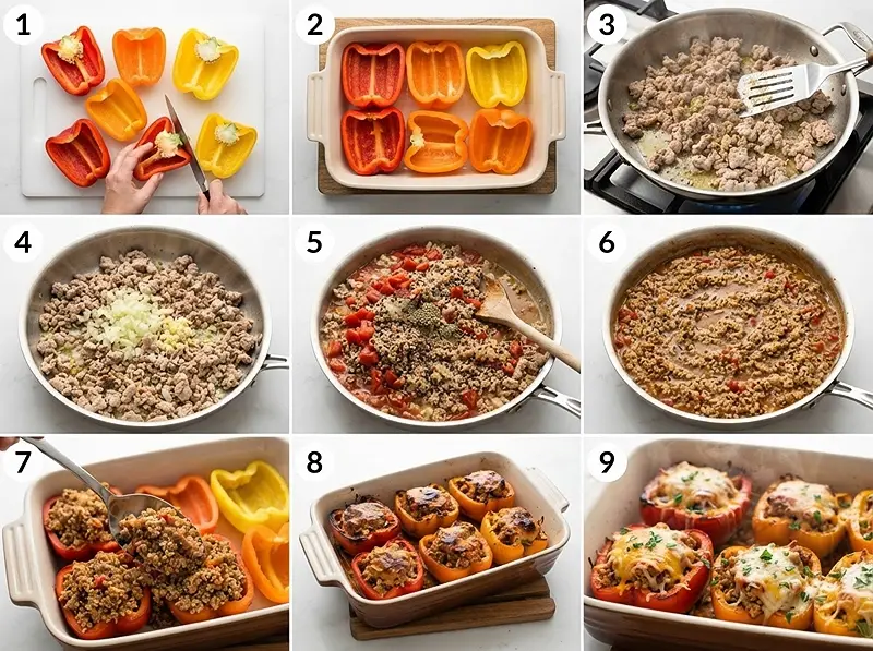 Turkey Quinoa Stuffed Peppers 3 pre Turkey Quinoa Stuffed Peppers