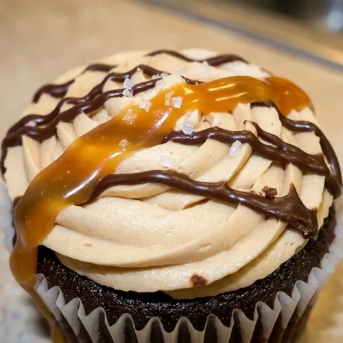 salted caramel chocolate cupcake​